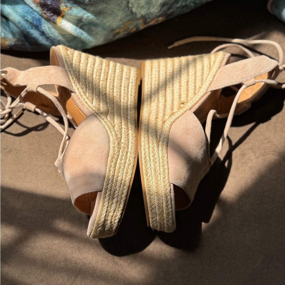 Coach Tan Espadrille Wedge Shoes with Ankle Strap - Picture 3 of 7